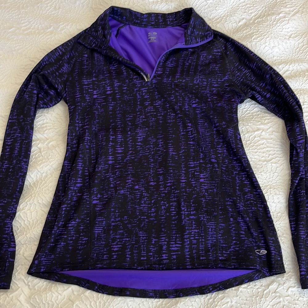 Sports Wear Sweater, Size Small, Color - Purple and Black, Brand - Champion